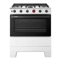 Fogão 5 Bocas Esmaltec F5IAB5121 Ideal Super Mesa em Aço Inox Acendimento Automático Branco Bivolt