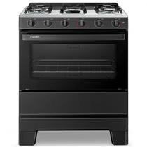 Fogão 5 Bocas Esmaltec Ideal Pop Super Chama Limpa Fácil Preto Inox F5ISP