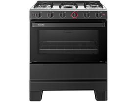 Fogão 5 Bocas Esmaltec Ideal Super Mesa Em Aço Inox Acendimento Automático Preto Bivolt F5IAB5121