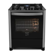 Fogão 5 bocas Fischer Gran Cheff Inox Mesa Vidro Forno 110L - Bivolt