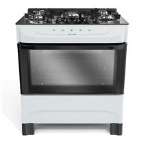 Fogão 5 Bocas Mueller com Mesa de Vidro Branco Fogão 5 Bocas Mueller com Mesa de Vidro Branco