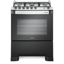 Fogão 5 Bocas Mueller Decorato Gourmet Tripla Chama Preto Fosco