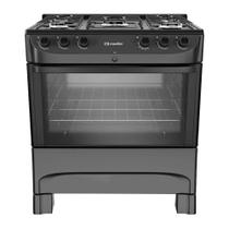 Fogão 5 Bocas Mueller MFI5BC Preto Fosco Mesa Esmaltado Bivolt