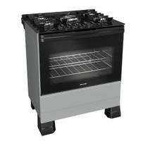 Fogão 5 Bocas Mueller MFV5BF Mesa de Vidro Titanio Bivolt