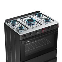 Fogão 5 Bocas Preto Acendimento Automático Esmaltec Ideal Super 5121 Preto Bivolt