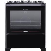 Fogão 5 Bocas Preto com Mesa de Vidro Supreme Black Glass Bivolt Dako