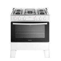 Fogão 5 Bocas Preto com Mesa Inox Atlas Milão Plus Bivolt