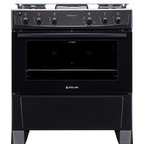 Fogão 5 Bocas Preto com Mesa Inox Atlas Mônaco Plus Bivolt