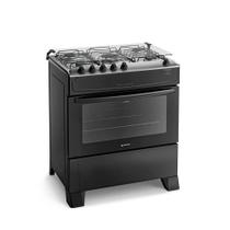 Fogão 5 Bocas Preto Com Mesa Inox Atlas Mônaco Top Bivolt