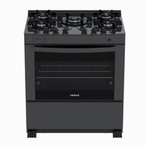 Fogao 5 Bocas Venax Delplus Vitreo Bl Grafite Gas Glp
