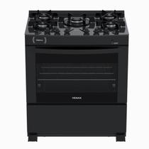 Fogao 5 Bocas Venax Delplus Vitreo Bl Preto Fosco Gas Glp