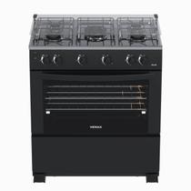 Fogao 5 Bocas Venax Gaudi GIIi Preto Fosco Gas Glp