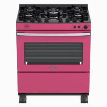Fogao 5 Bocas Venax Gaudi Vetro Vitreo Pink Gas Glp