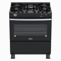 Fogao 5 Bocas Venax Gaudi Vetro Vitreo Preto Fosco Gas Glp