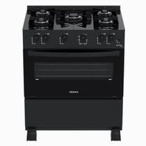 Fogao 5 Bocas Venax Picasso Line Preto Fosco Gas Glp