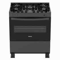 Fogao 5 Bocas Venax Picasso Vitreo Grafite Gas Glp