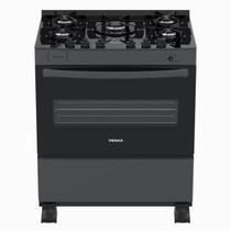 Fogao 5 Bocas Venax Picasso Vitreo Grafite Gas Glp