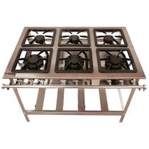 Fogão 6 Bocas 3 Duplas Inox Stand Metal Brey Baixa Pressão 106-3D - I Gás Natural
