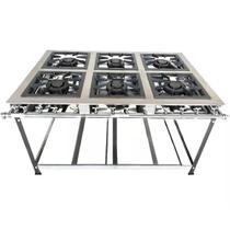 Fogao 6 Bocas 40X40 Gold Cfzg-158 Inox Gas Glp Baixa Pressao Perfil 10Cm De Pe Centro Cozinha - Cefaz Fogao 6 Bocas 40X40 Gold Cfzg-158 Inox Gas Glp Baixa Pressao Perfil 10Cm De Pe Centro Cozinha - Cefaz