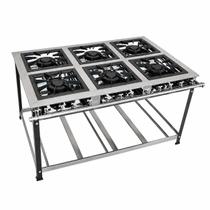 Fogao 6 Bocas 40X40 Gold Cfzg-158 Inox Gas Glp Baixa Pressao Perfil 10Cm De Pe Centro Cozinha - Cefaz Fogao 6 Bocas 40X40 Gold Cfzg-158 Inox Gas Glp Baixa Pressao Perfil 10Cm De Pe Centro Cozinha - Cefaz
