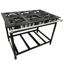 Fogao 6 Bocas 40X40 Gold Cfzg-166 Gas Glp Baixa Pressao Perfil 10Cm De Pe - Cefaz Fogao 6 Bocas 40X40 Gold Cfzg-166 Gas Glp Baixa Pressao Perfil 10Cm De Pe - Cefaz