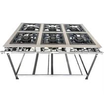 Fogao 6 Bocas 40X40 Gold Cfzg-166 Inox Gas Glp Baixa Pressao Perfil 10Cm De Pe - Cefaz