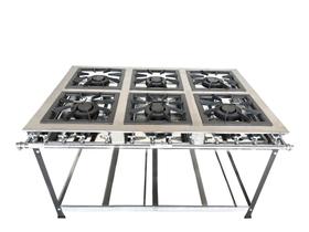 Fogão 6 Bocas Industrial a Gás Linha Luxo Baixa Pressão 40x40cm P8 Inox Light 600205 MR.Fogões