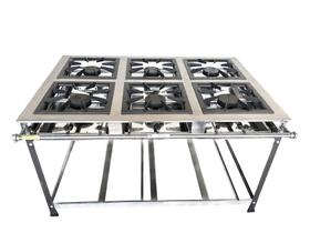 Fogão 6 Bocas Industrial Tradicional a Gás Alta Pressão 30x30cm P7 Inox Light 610100 MR.Fogões Fogão 6 Bocas Industrial Tradicional a Gás Alta Pressão 30x30cm P7 Inox Light 610100 MR.Fogões