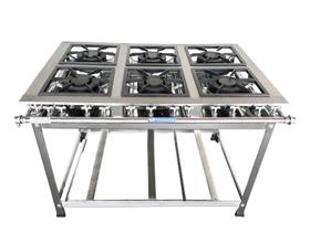 Fogão 6 Bocas Industrial Tradicional a Gás Alta Pressão 30x30cm P7 Inox Light 610100 MR.Fogões Fogão 6 Bocas Industrial Tradicional a Gás Alta Pressão 30x30cm P7 Inox Light 610100 MR.Fogões