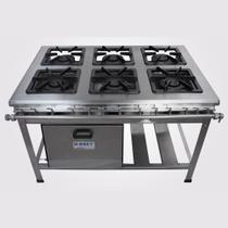 Fogão 6 Bocas Inox com Forno Extra Metal Brey 206-F-I