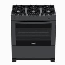 Fogao 6 Bocas Venax Delplus Vitreo Bl Grafite Gas Glp