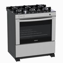 Fogao 6 Bocas Venax Delplus Vitreo Bl Inox Gas Glp