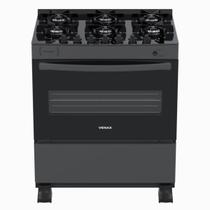 Fogao 6 Bocas Venax Picasso Vitreo Grafite Gas Glp