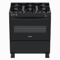 Fogao 6 Bocas Venax Picasso Vitreo Preto Fosco Gas Glp