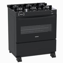 Fogao 6 Bocas Venax Picasso Vitreo Preto Fosco Gas Glp