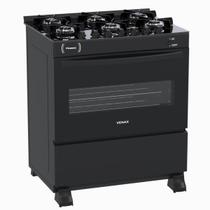 Fogao 6 Bocas Venax Picasso Vitreo Preto Fosco Gas Glp