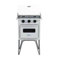Fogao a Gas 2 Bocas com Forno Venax Gemini Tampa de Vidro Branco