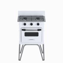 Fogao a Gas 2 Bocas com Forno Venax Gemini Vetro Branco