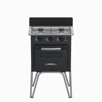 Fogao a Gas 2 Bocas com Forno Venax Gemini Vetro Preto