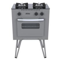 Fogao a Gas 2 Bocas com Forno Venax Mini Cook Grafite
