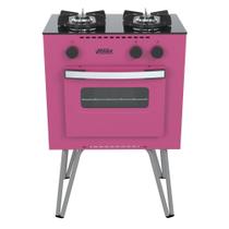 Fogao a Gas 2 Bocas com Forno Venax Mini Cook Pink Fogao a Gas 2 Bocas com Forno Venax Mini Cook Pink
