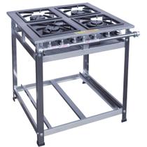 Fogão a Gás 4 Bocas 30x30 P7 Baixa Pressão Luxo Inox Cristal Aço Fogão a Gás 4 Bocas 30x30 P7 Baixa Pressão Luxo Inox Cristal Aço
