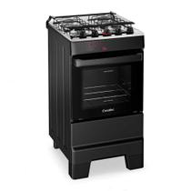 Fogão a Gás 4 Bocas Automático Ideal Top Preto Mesa Inox T4IAP - Esmaltec Fogão a Gás 4 Bocas Automático Ideal Top Preto Mesa Inox T4IAP - Esmaltec