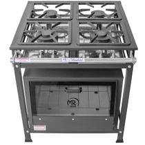 Fogão a Gás 4 Bocas Baixa Pressão 30x30 Forno Porta De Vidro 400411