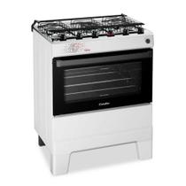 Fogão a Gás 5 Bocas Automático Ideal Master Branco Mesa Inox T5ITB - Esmaltec