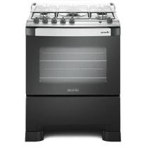 Fogão à Gás 5 Bocas Tripla Chama com Mesa Inox Mueller Preto Fosco