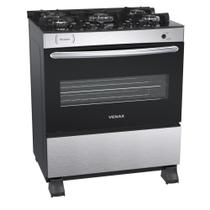 Fogao a Gas 5 Bocas Venax Picasso Vitreo Inox