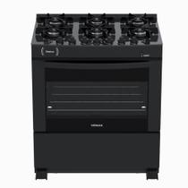 Fogao a Gas 6 Bocas Venax Delplus Vitreo BL Preto