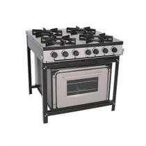Fogão A Gás Bravo 4 Bocas Br4bf Com Forno Cinza - Met Venâncio