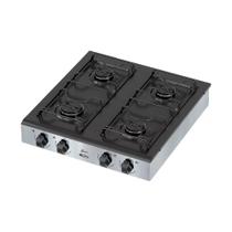Fogão à Gás Clarice Junior 4B Mesa Preto Manual-Inox